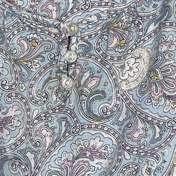 Lauren Ralph Lauren Nightgown Women L Blue Paisley Henley Ruffle Sleepwear - Picture 6 of 9
